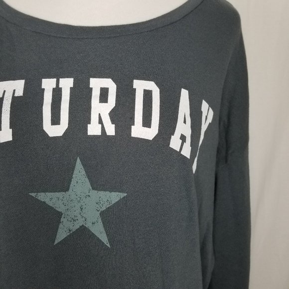 Grayson Threads Saturday Weekend Lounge Pajama TOP - Picture 3 of 6